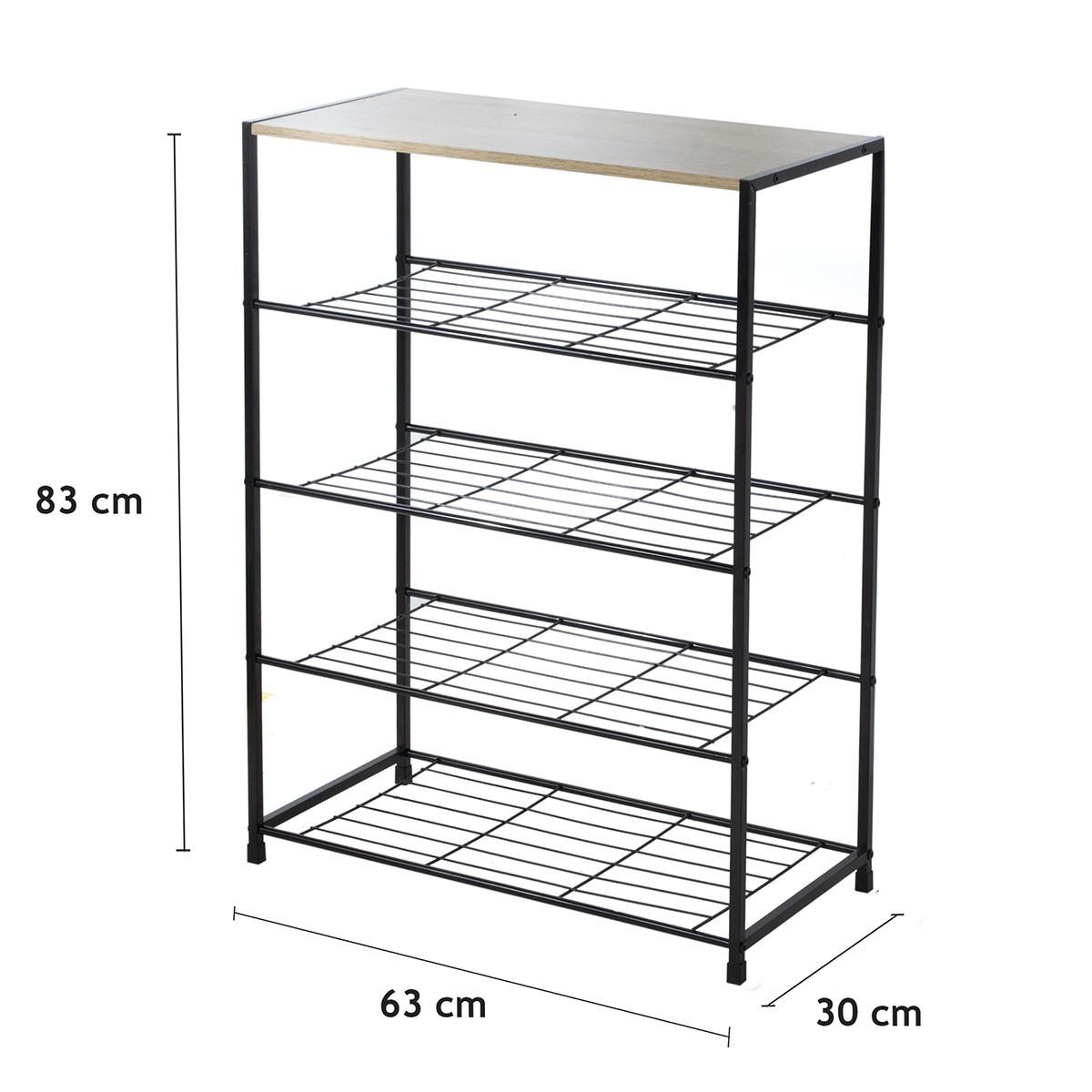 SCHUHREGAL 5-stufig 63/30/83 cm - Eschefarben, Holzwerkstoff (30/83/85cm) - Calicosy