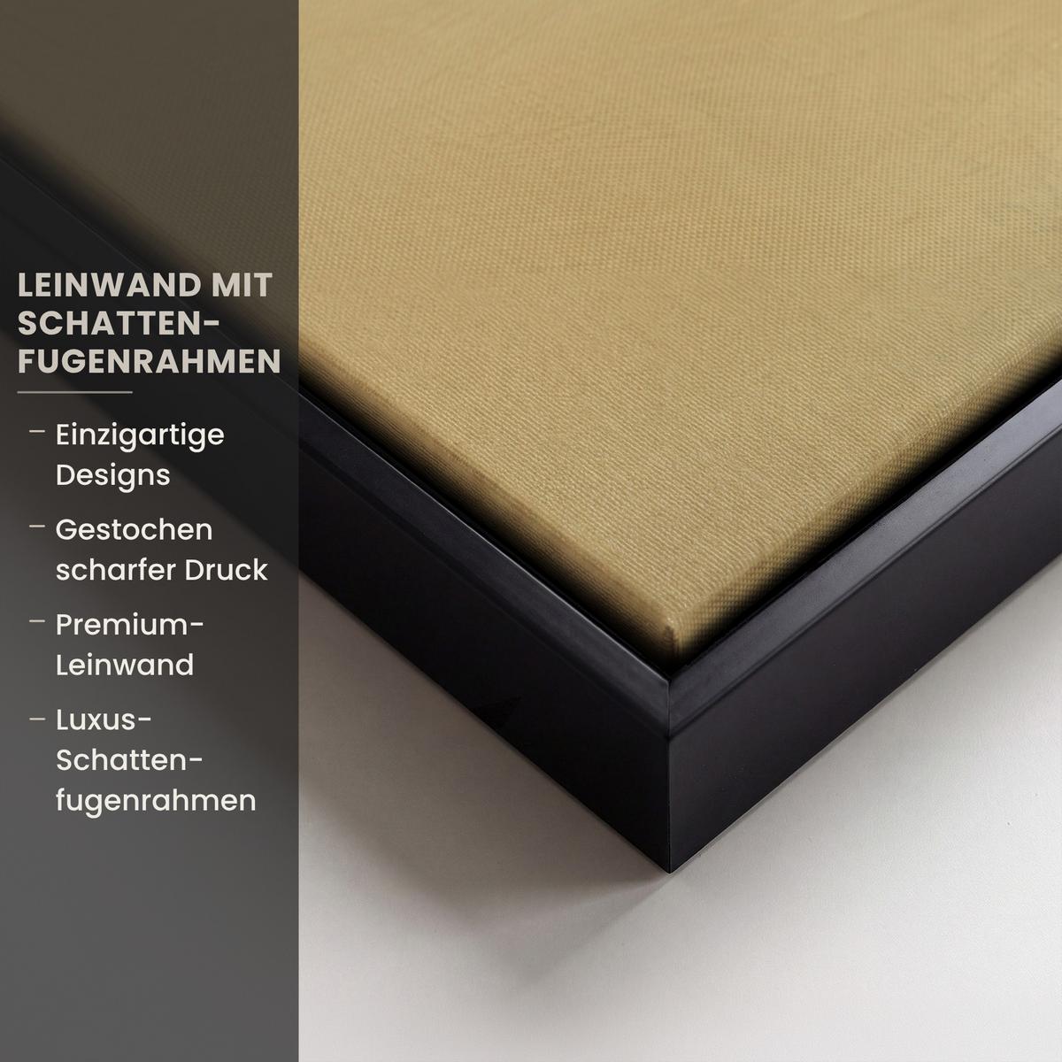 LEINWAND Bilder mit Rahmen - Schaf - Jesus - Pinselstriche - Abstrakt - 90x90 - Beige, Textil (90/90cm) - MuchoWow