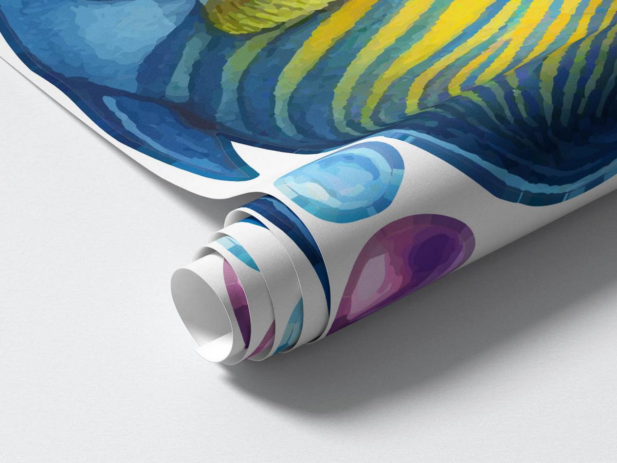 WANDAUFKLEBER 80x122cm - Unterwasserwelt der Fische - Multicolor, Kunststoff (80/122/0.1cm) - Wallfluent