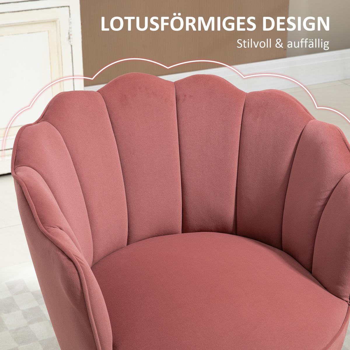ESSZIMMERSTUHL Küchenstuhl mit Rückenlehne Polyester Gummiholz Rosa - Rosa, Kunststoff (66/78.5/66cm) - HOMCOM