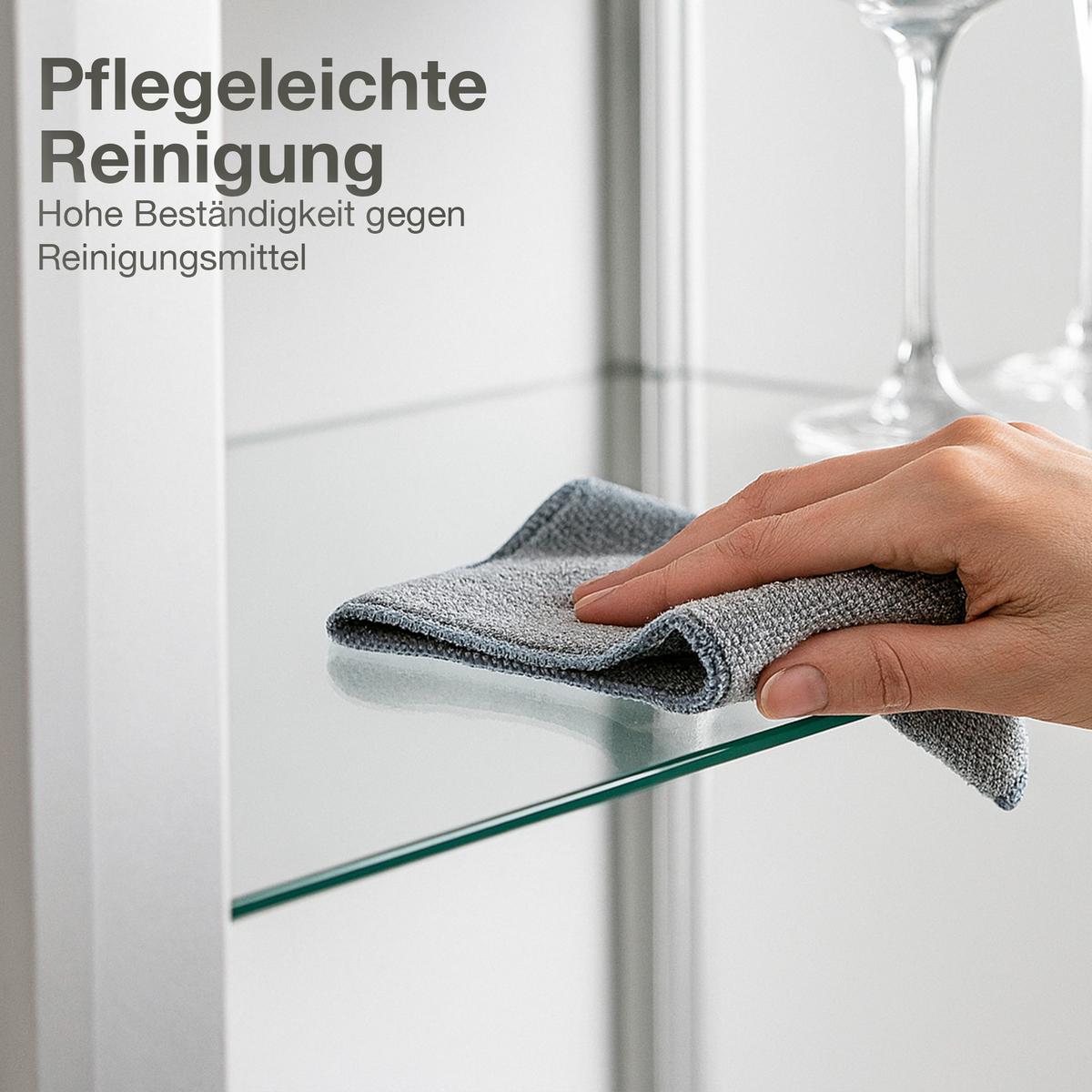 GLASBODEN 3er Set 18,5/55,8/0,4 cm für Hängevitrinen Erweiterungsset - Schwarz, Glas (55.8/0.4/18.5cm) - K-Möbel