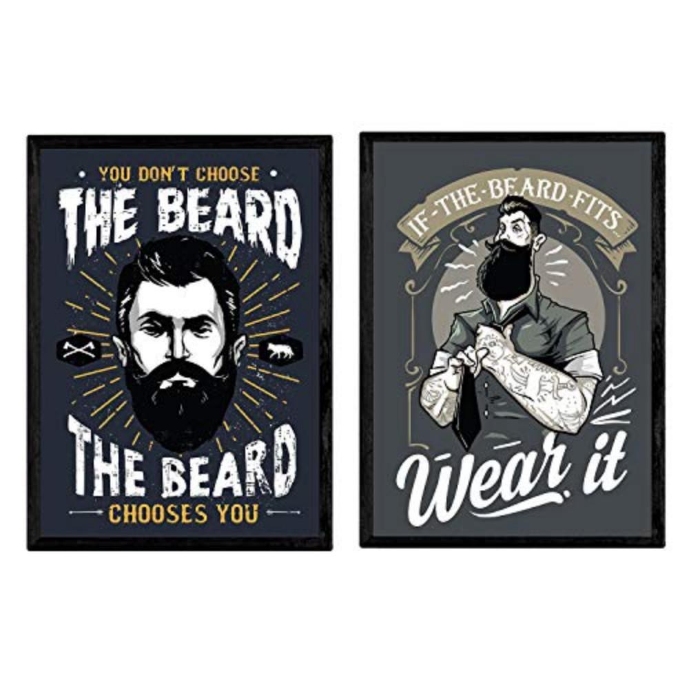 POSTER Set Mit 2 Deviste Immer Barba A4 Rahmenlos - Klar, Papier (29.7/5/21cm) - Nacnic