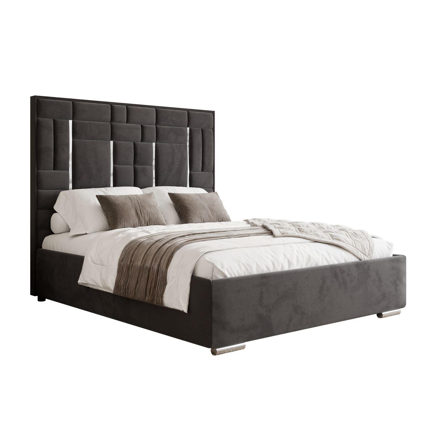 POLSTERBETT BRIGITTE SILVER mit Bettkasten 140x200 cm Element 01 - Anthrazit, Textil (140/200cm) - Lookway
