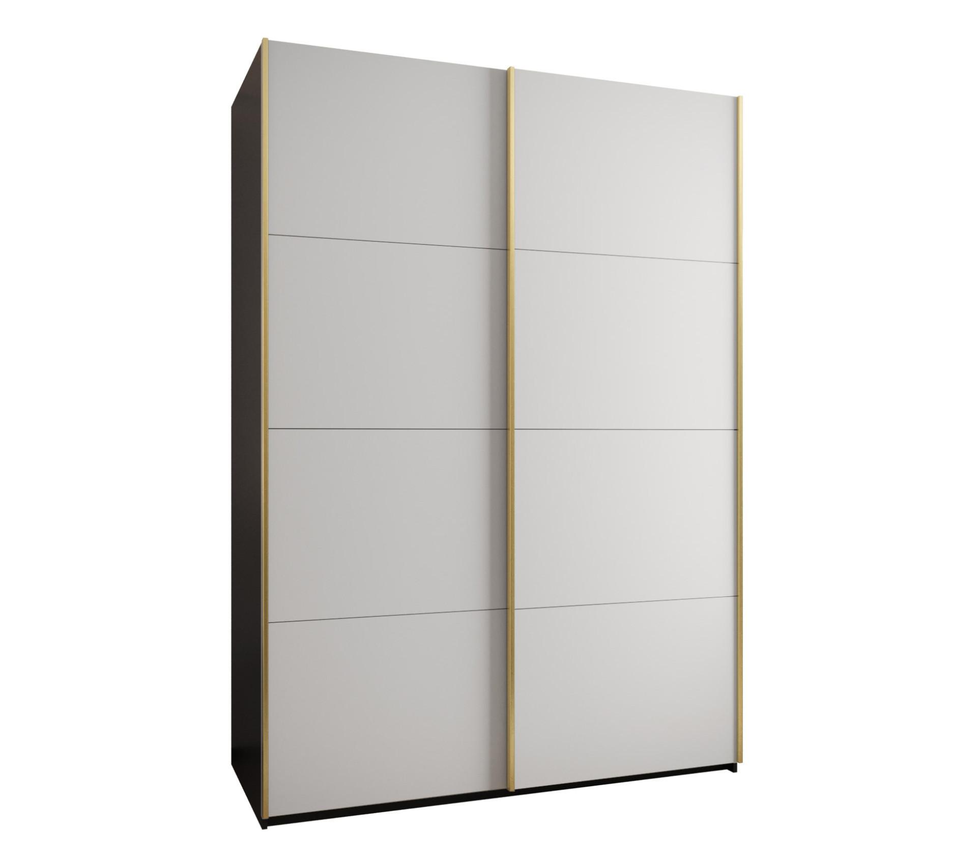 SCHWEBETÜRENSCHRANK 245,5/180/64 2-türig - Goldfarben/Schwarz, Holz/Metall (180/245/64cm) - Abiks Möbel