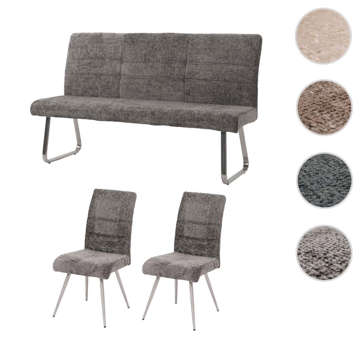 ESSZIMMER-SET Grau 3er-Set - Grau, Textil (160/100/65cm) - MCW