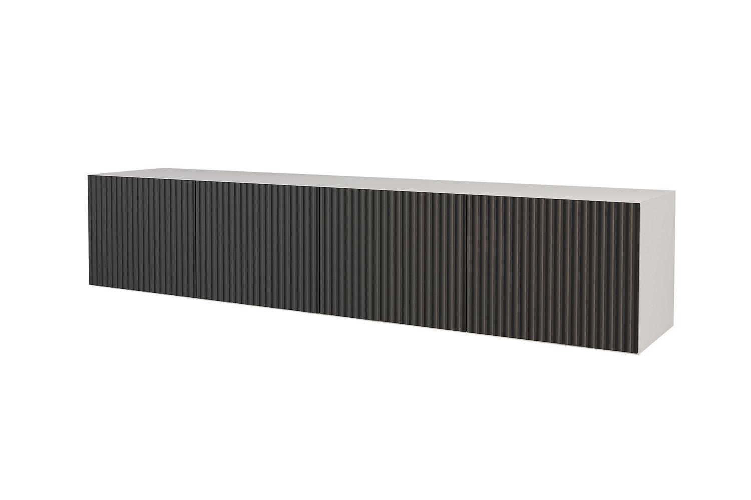 LOWBOARD NOA-2-W 2x100x40x40 cm - Weiß / Schwarz - Schwarz, Holzwerkstoff (200/40/40cm) - ALTDECOR