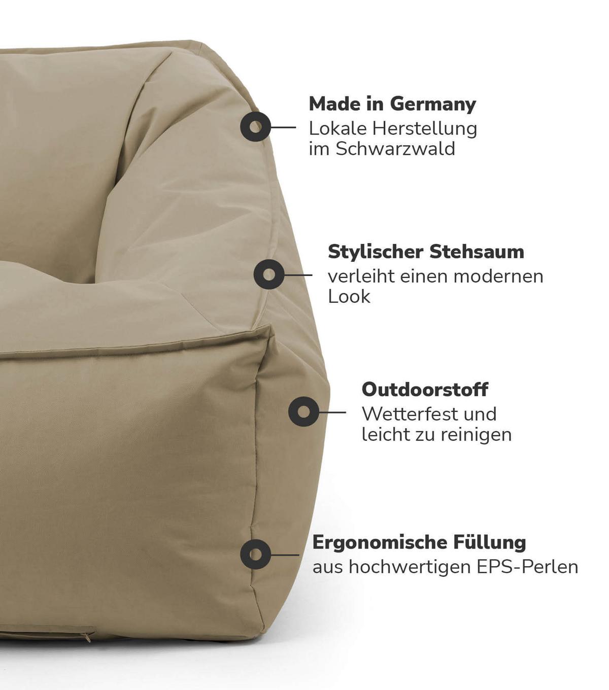 OUTDOOR SITZSACK Der Sunnyboy - Beige, Textil (80/60/83cm) - Mokebo