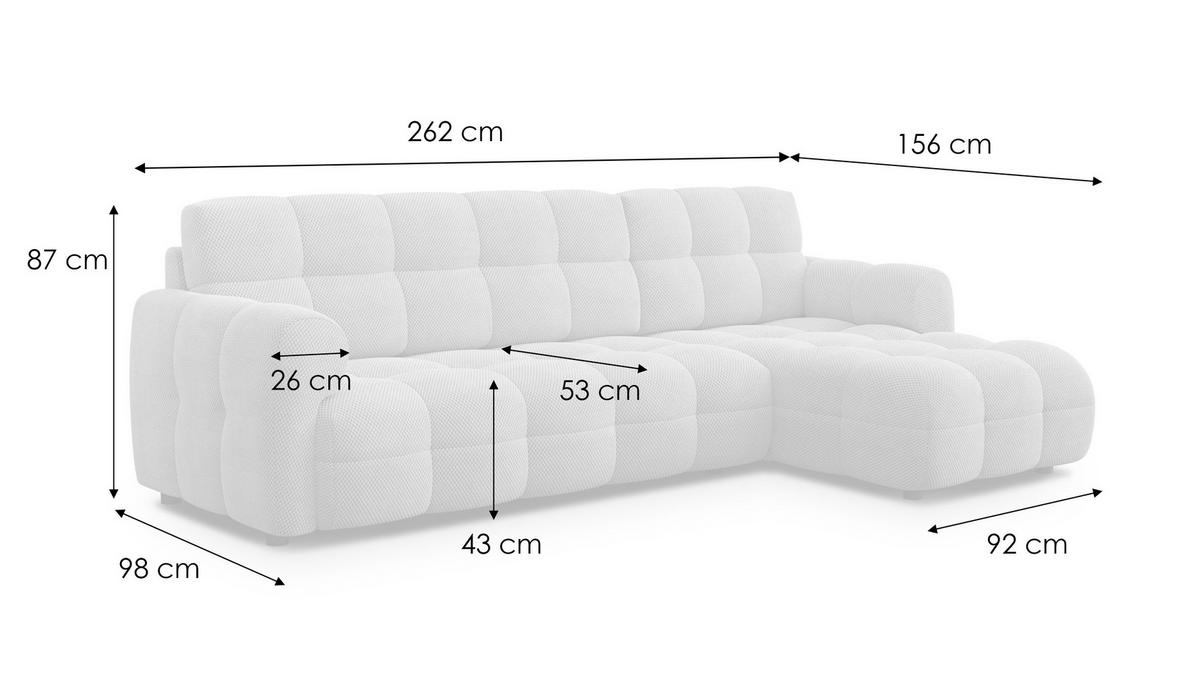 ECKSOFA MELLOW 4-Sitzer, beige - Beige/Schwarz, Holz/Textil (262/156cm) - Wozimo