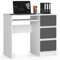 SCHREIBTISCH Weiß, Graphit Grau 77/90/50 - Weiß, Holzwerkstoff (135/60/77cm) - RAUMHIRSCH FURNITURE