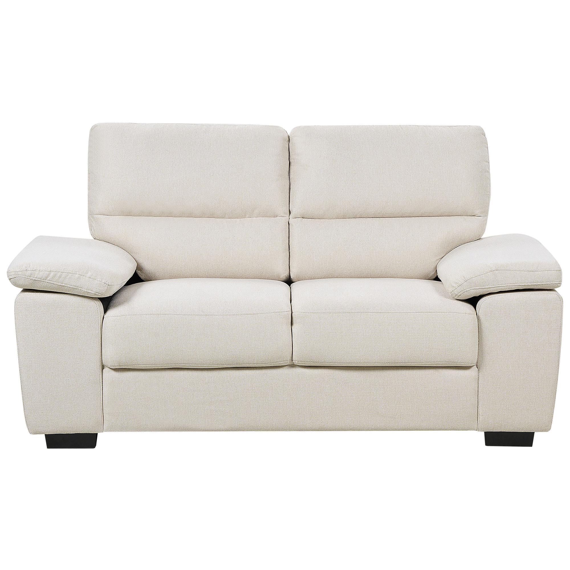 2-SITZER-SOFA hellbeige Vogar - Beige/Schwarz, Textil (156/90/74cm) - Beliani