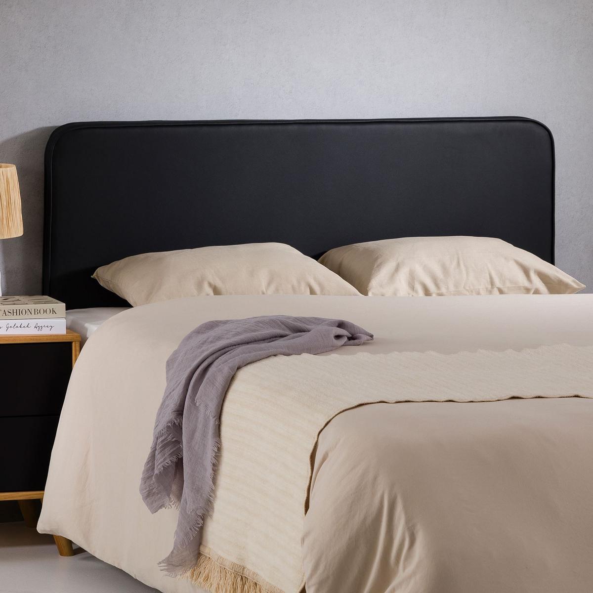 KOPFTEIL NAOFE 120x190 cm schwarz - Schwarz, Textil (120/68/6cm) - IDIMEX