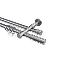 GARDINENSTANGE RUNDROHR-INNENLAUF Prestige Elanto 140 cm, 2-läufig, 20 mm Ø Chrom - Chromfarben, Metall (140cm) - INTERDECO