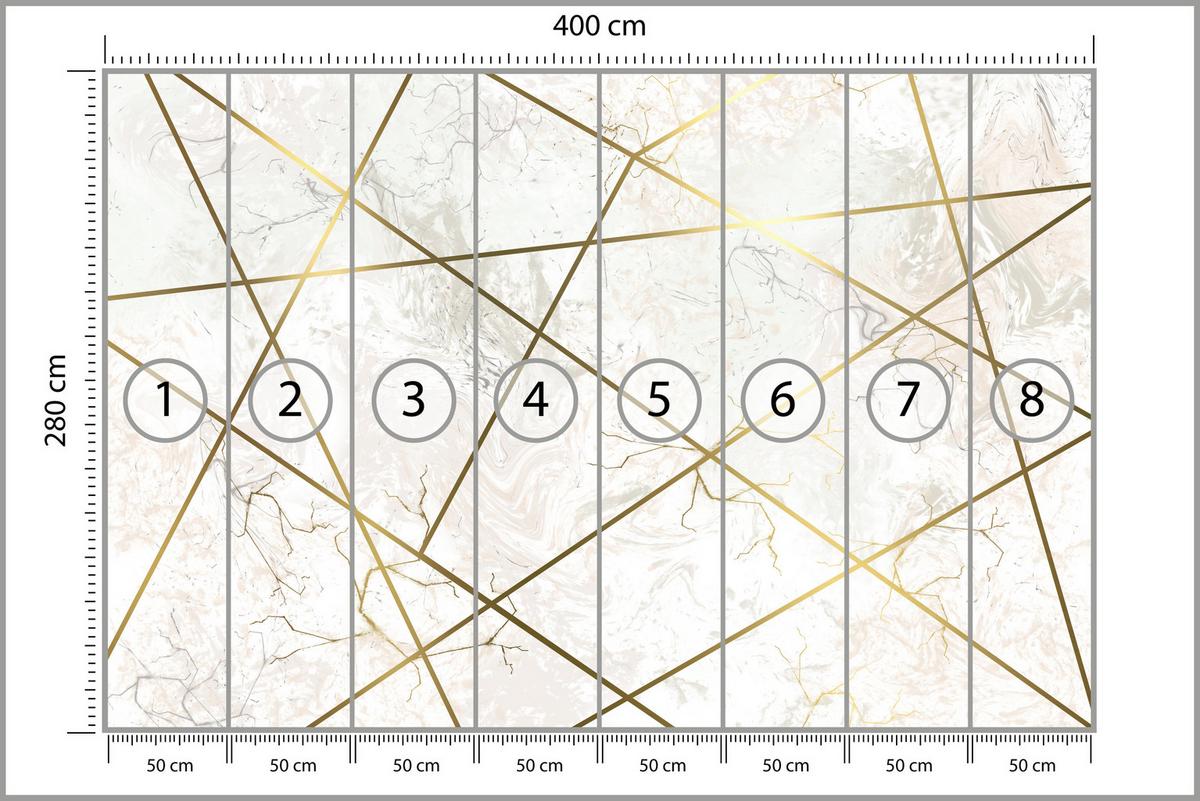 FOTOTAPETE Marmor Linien Abstraktion 400x280 - Gelb/Beige, Papier (400/280cm) - Muralo