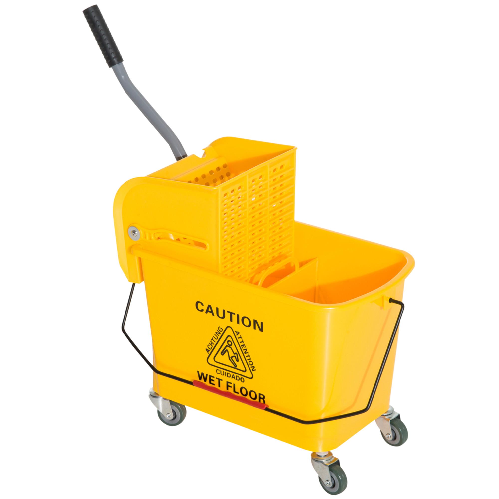 PUTZWAGEN Kunststoff Gelb - Gelb, Kunststoff (27/70.5/60cm) - HOMCOM