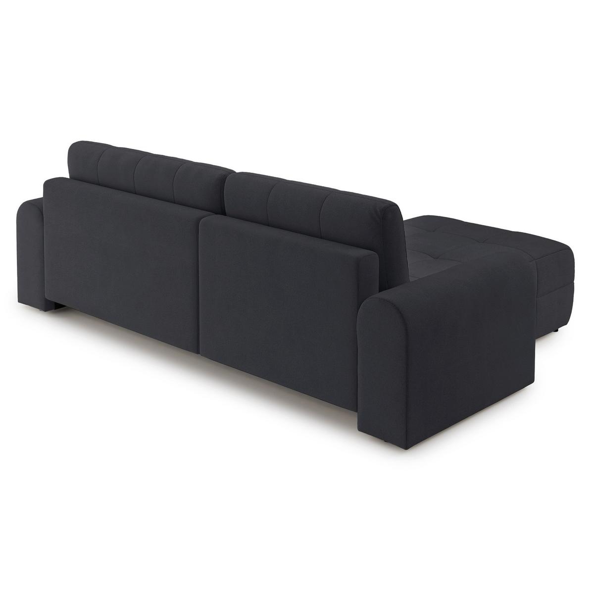 ECKSOFA Simolla Anthrazit links - Dunkelgrau/Schwarz, Kunststoff/Textil (268/180cm) - Selsey