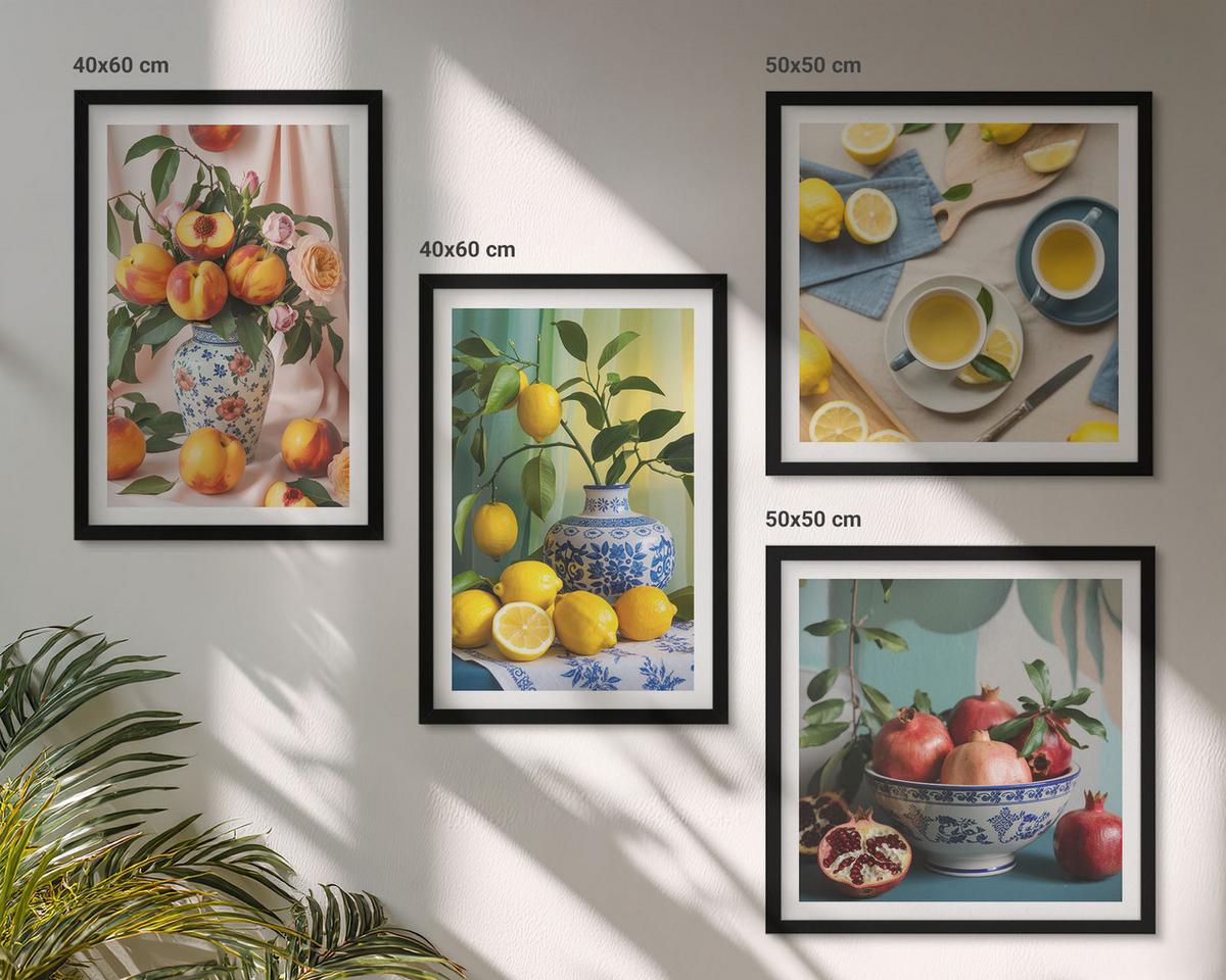 BILDER SET 4er Set - 50x50 cm & 40x60 cm Schwarzer Rahmen - Matisses stilvolle Figuren - Schwarz, Kunststoff (50/50cm) - TULUP