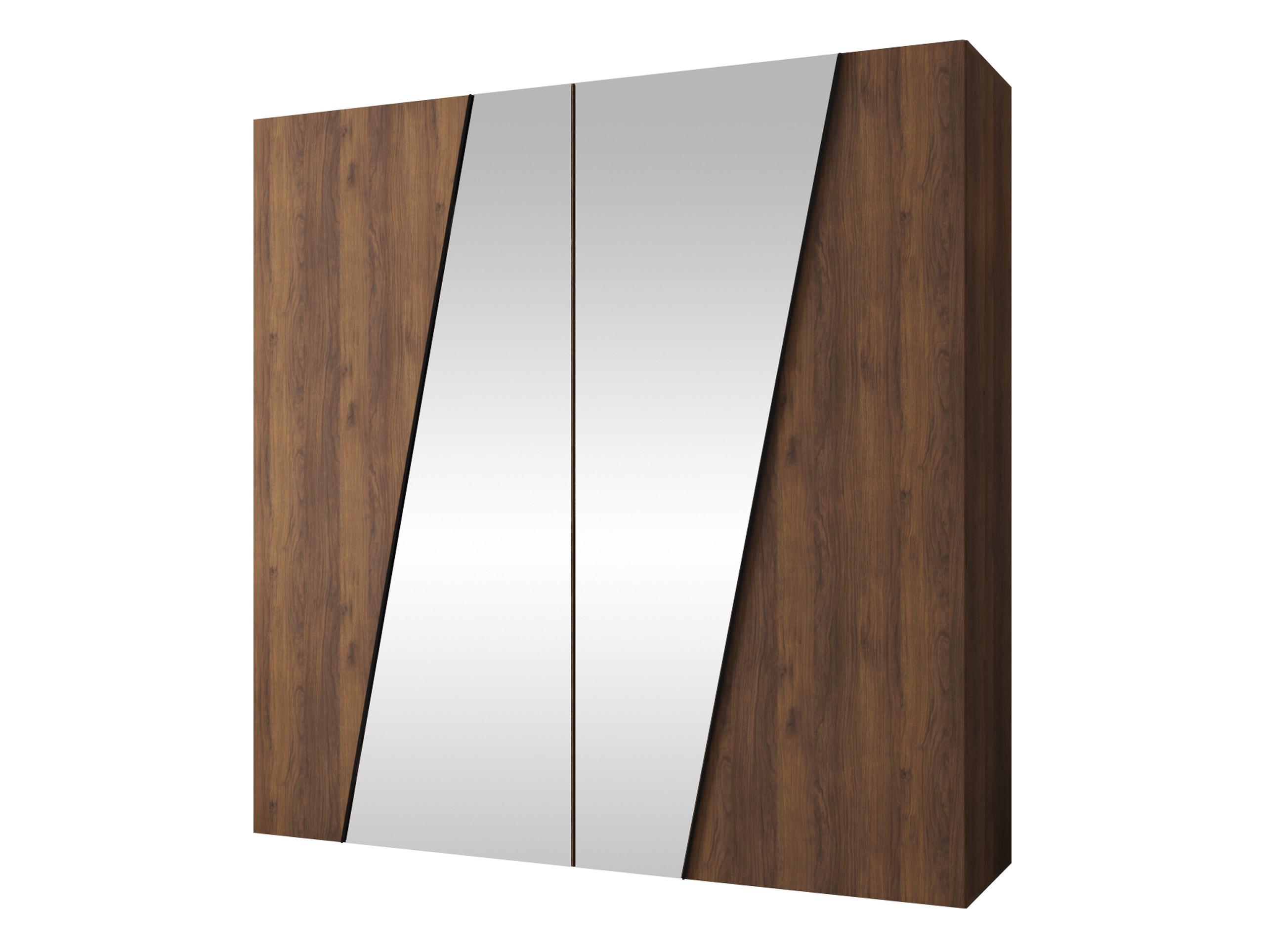 DREHTÜRENSCHRANK Zen 2L 200 cm - Nussbaumfarben/Schwarz, Holzwerkstoff/Kunststoff (200/202/50cm) - MIRJAN24