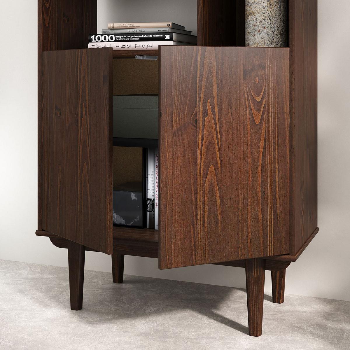 WOHNZIMMERSCHRANK SIMONA nussbaum - Nussbaumfarben, Holz (80/188/37cm) - IDIMEX