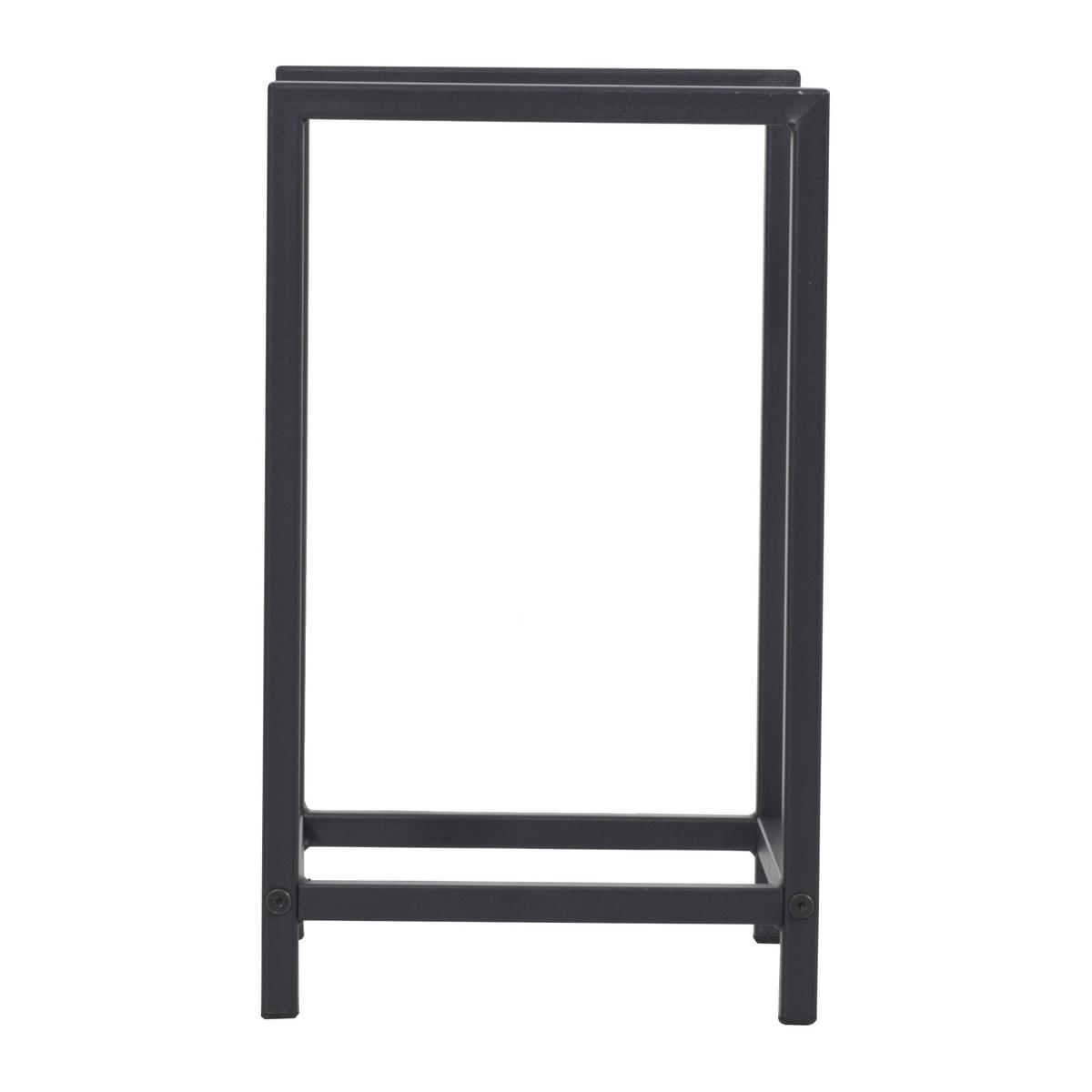KAMINHOLZREGAL Torsås - Schwarz, Metall (40/50/30cm) - [en.casa]