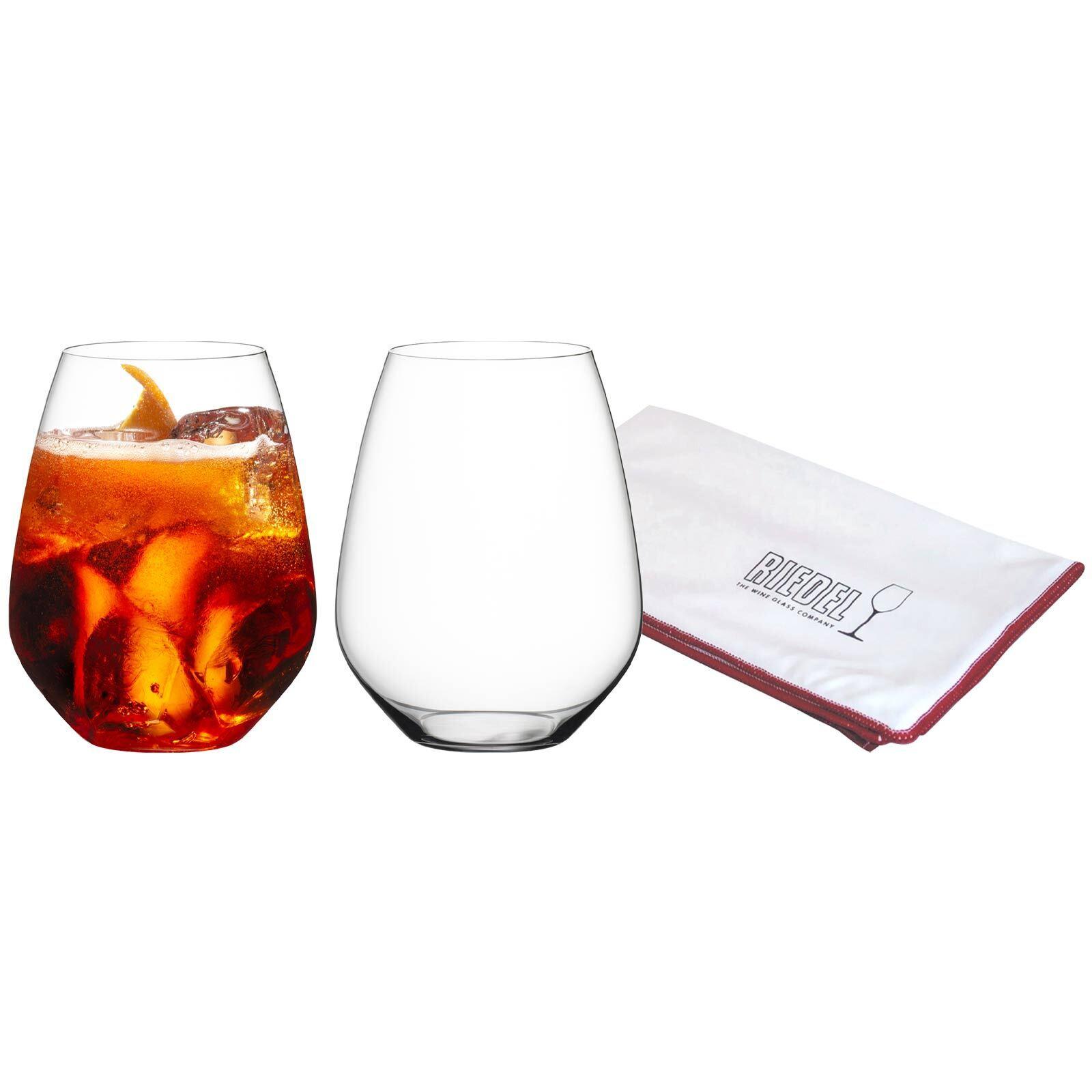 UNIVERSALBECHER + POLIERTUCH Veloce transparent 550 ml 2er Set - Transparent, Glas (0.55L) - Riedel