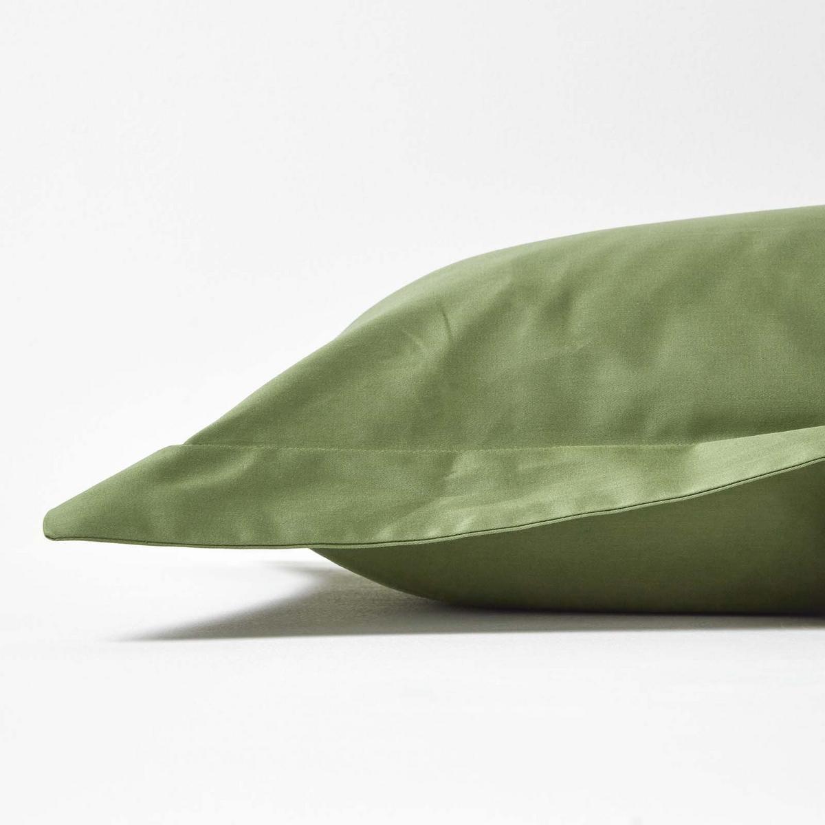 BIO-KISSENBEZUG Satin mit Stehsaum, Fadendichte 400 - Grün, Textil (48/74cm) - Homescapes