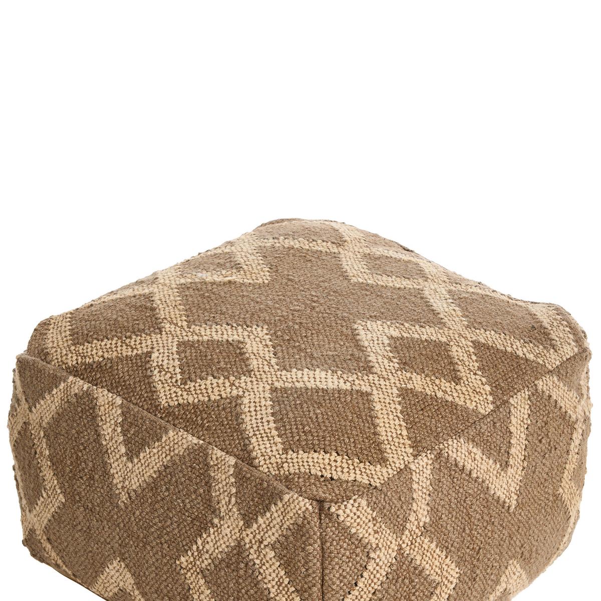 POUF Jute Hellbraun Gopi - Hellbraun/Beige, Textil (50/30/50cm) - Beliani