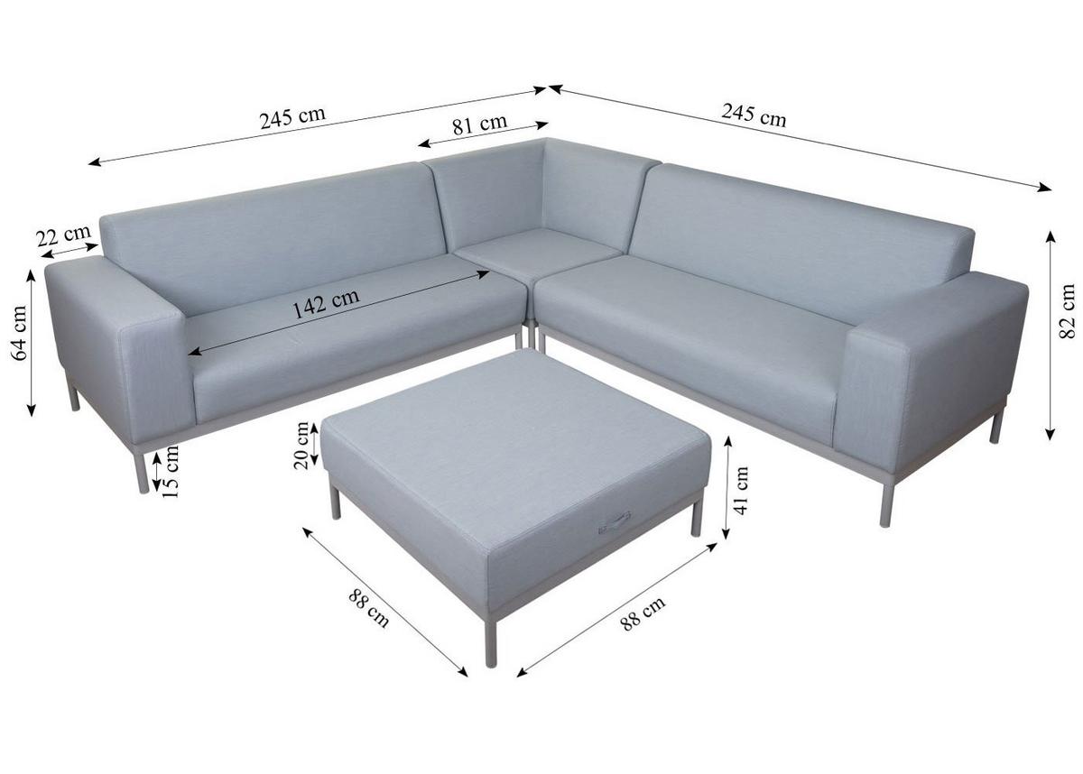 ALU-GARTEN-GARNITUR Hellblau - Hellblau, Textil - MCW