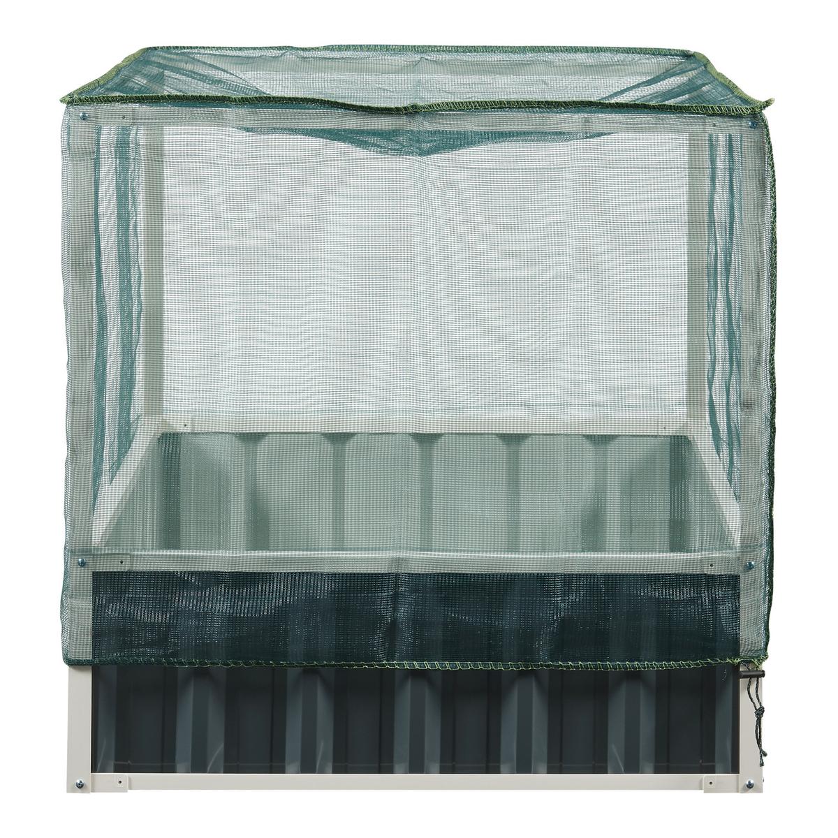HOCHBEET Alblasserdam mit Netz - Anthrazit, Metall (90/88/90cm) - [en.casa]