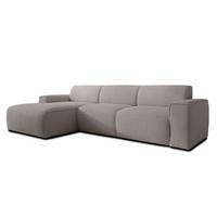 ECKSOFA L Form Didim mini Beige 310/165/78 cm – stilvolle kleine Eckcouch L - Beige/Schwarz, Kunststoff/Textil (165/310cm) - AX Living