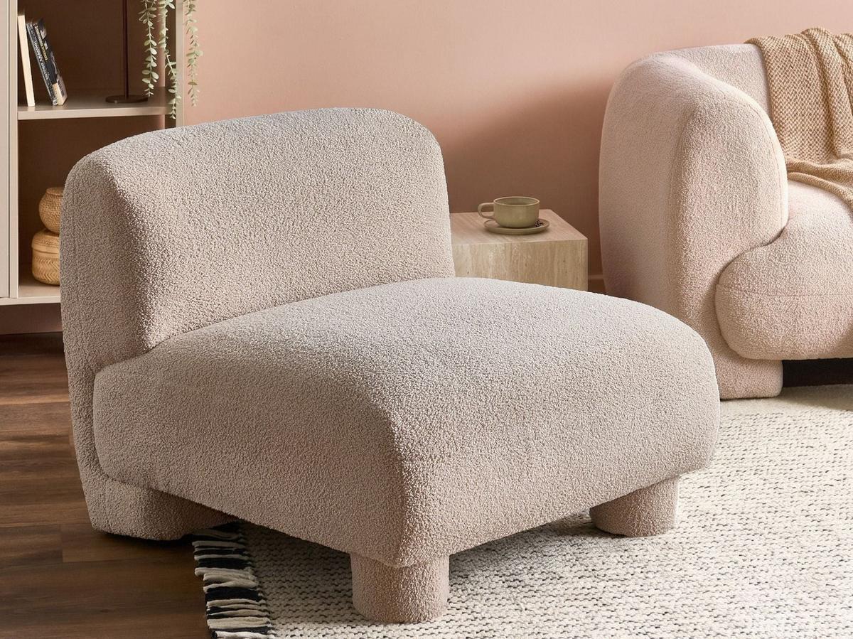 SESSELMODUL Bouclé Beige Mjalbi - Beige, Textil (81/69/91cm) - Beliani