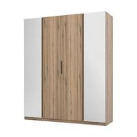 DREHTÜRENSCHRANK CAGLIARI 200/239/61,9cm 4-türig mit Spiegel Goldfarben - Goldfarben, Holzwerkstoff (200/239/61.9cm) - MASSENO