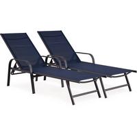 SONNENLIEGE farniente Blau - Blau, Metall (59/45/193cm) - Habitat Garten