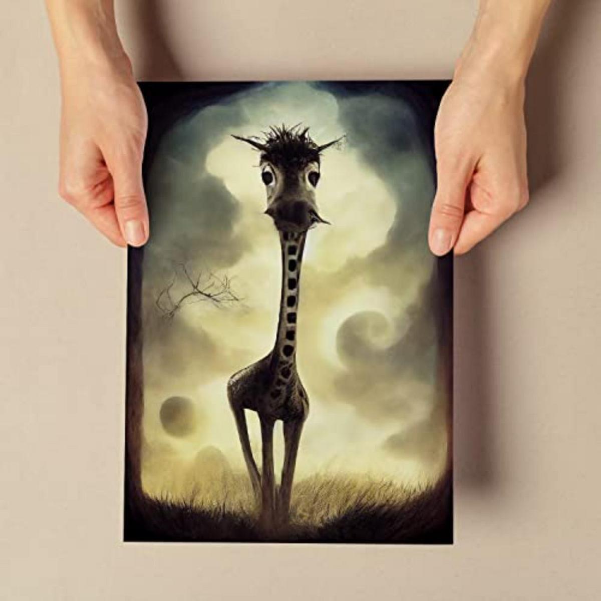 POSTER Set mit 4 Vierbeiner Tier im T Burton Goth Stil A4 Rahmenlos - Klar, Papier (29.7/3cm) - Nacnic