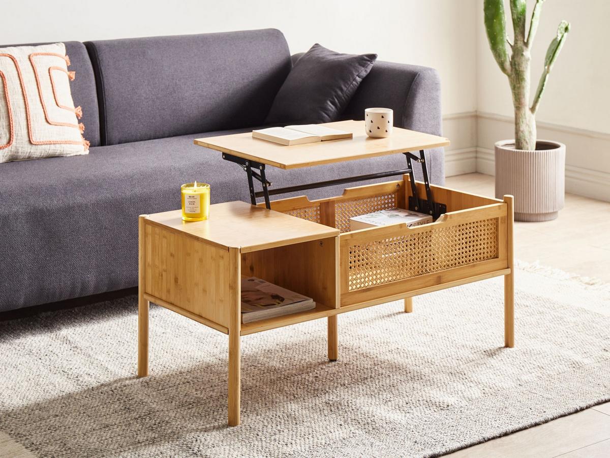 COUCHTISCH Naturfarben Surrey - Naturfarben, Holz (48/99/43cm) - Beliani