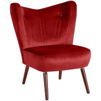 SESSEL Kathy Bezug Samtvelours Buche nussbaum dunkel / ziegel - Rot, Kunststoff (70/86/69cm) - 58aufmkessel