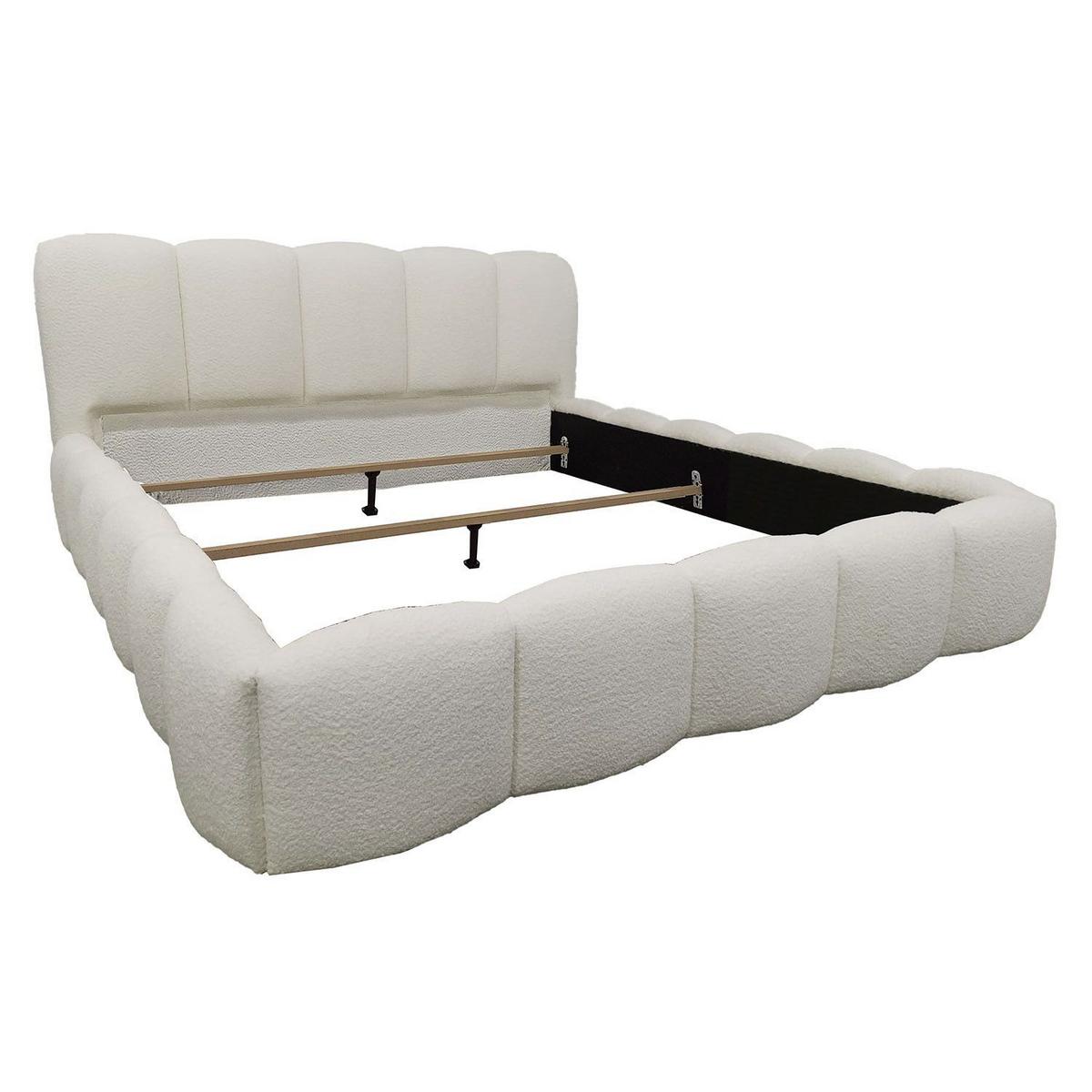 POLSTERBETT Catania 180/200 cm Beige Bouclé inkl Matratze - Beige, Textil (180/200cm) - Juskys