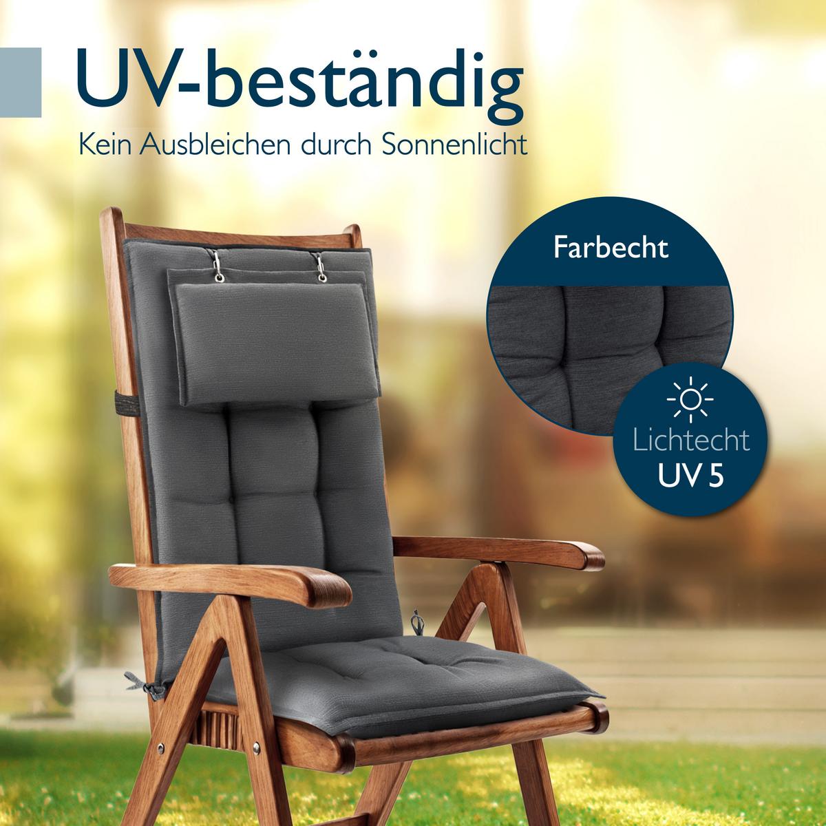 HOCHLEHNER Sun-HL 119x50x8cm Anthrazit (5tlg) - Anthrazit, Textil (50/120cm) - Beautissu 