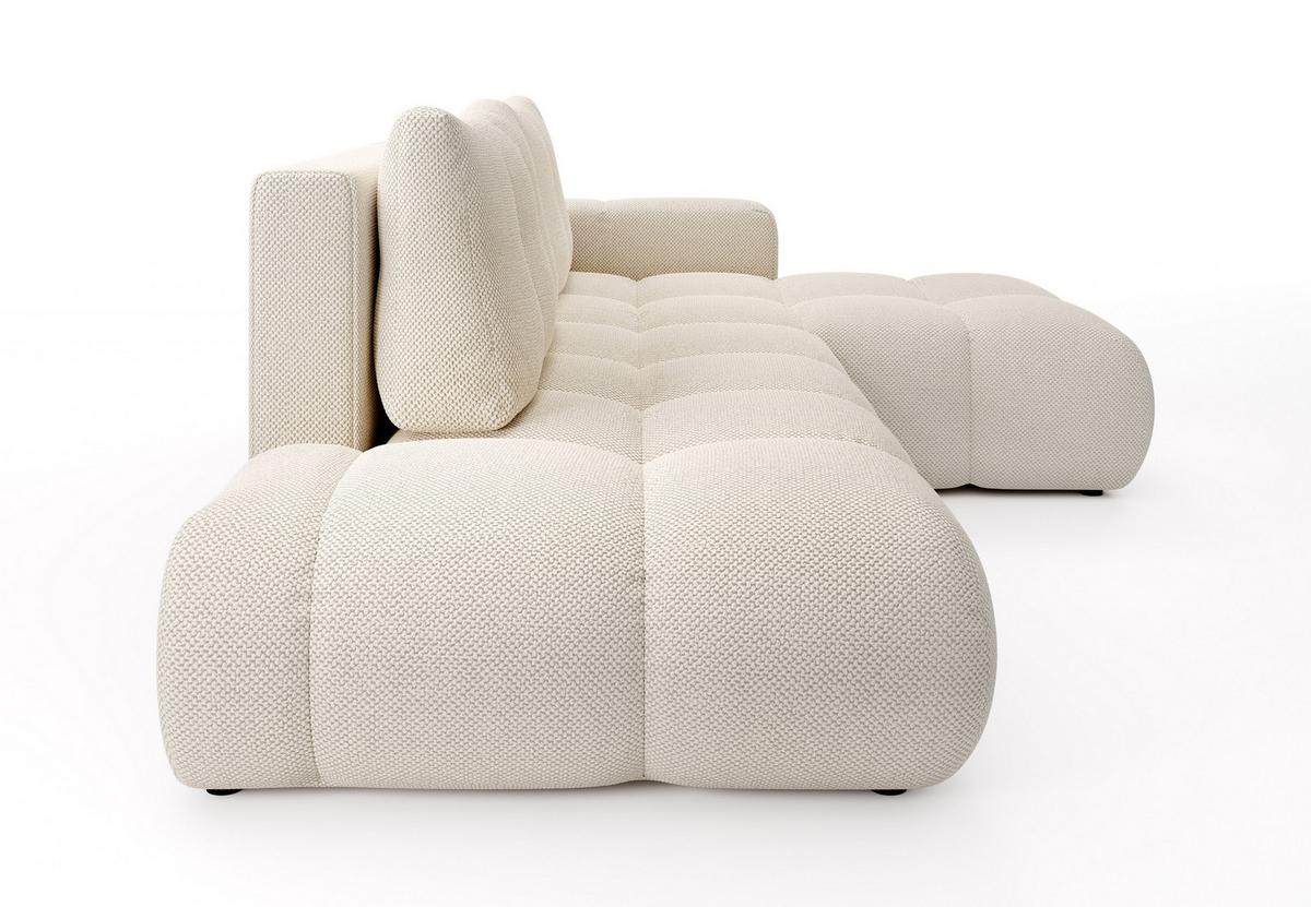 ECKSOFA DUCA R-S Beige Jersey mit Schlaffunktion - Creme, Holz (266.5/266.5cm) - MASSENO