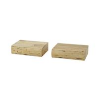 NACHTTISCH SESA 2ER SET Holz Akazie - Zwetschgeholzfarben, Holz (30/8/20cm) - KAWOLA