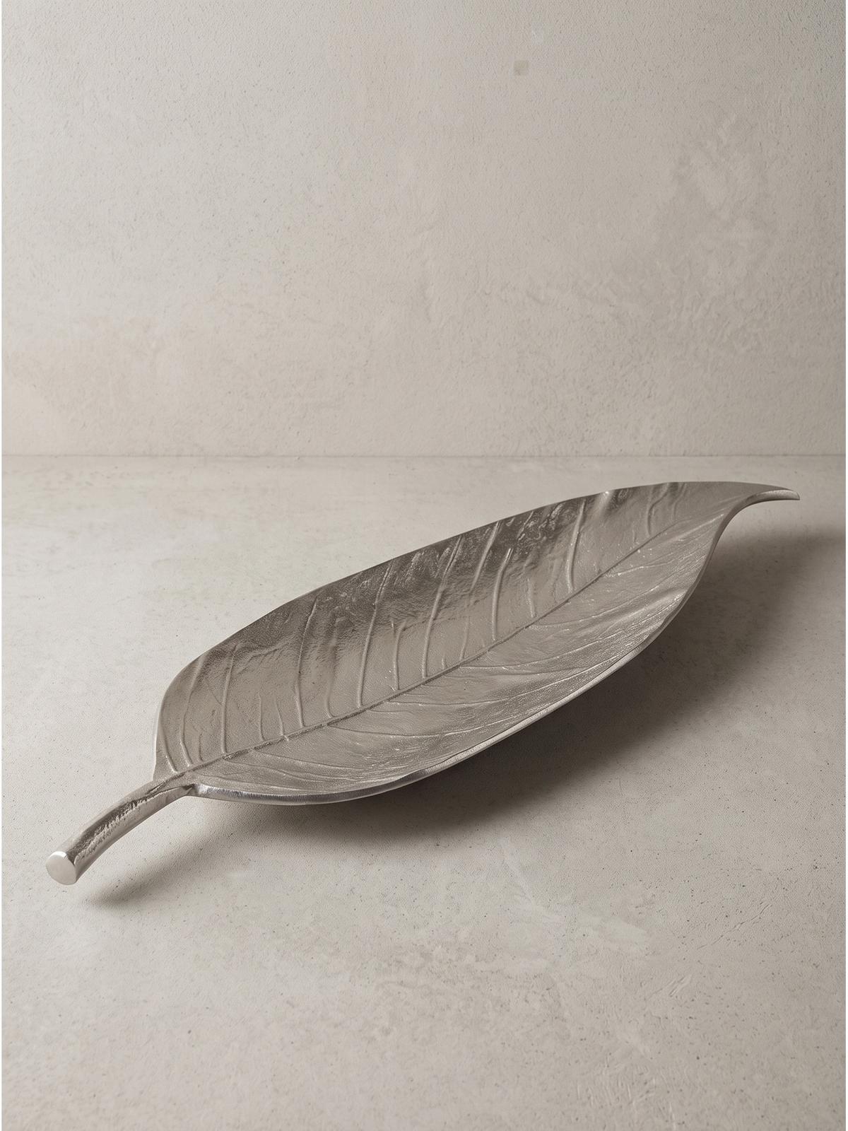 DEKOSCHALE SUBIACO, Aluminium, handgefertigt, Silber, 61 x 18 x 4 cm - Silberfarben, Metall (4cm) - KADIMA DESIGN