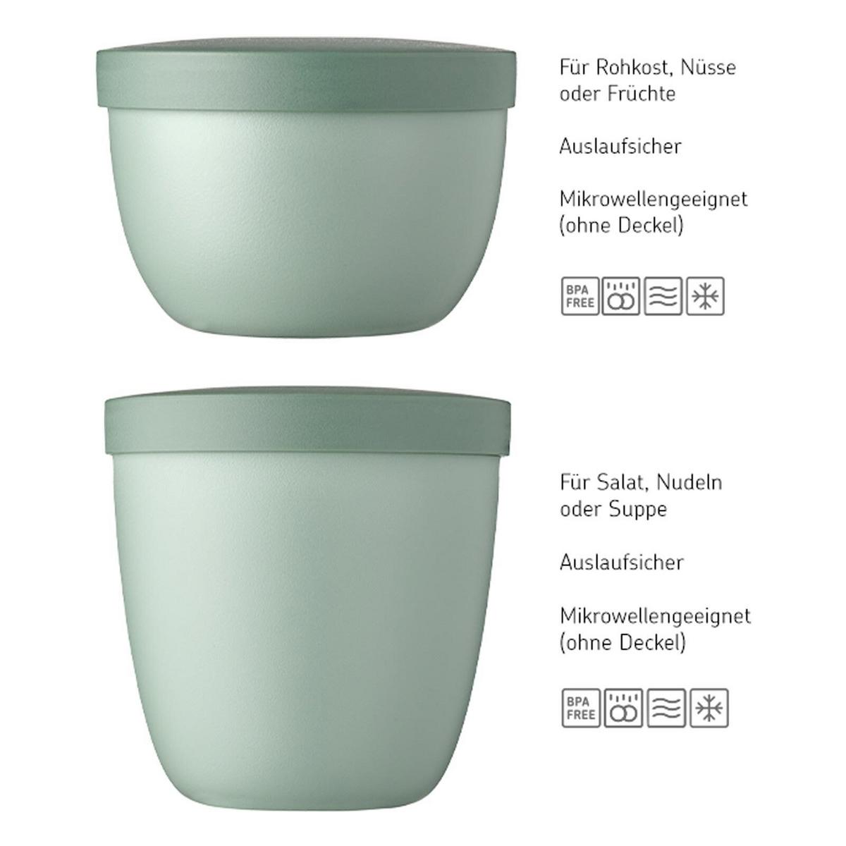 SNACKPOTS Ellipse Nordic Black 350 & 500 ml 2er Set - Schwarz, Kunststoff (2/2/2cm) - Mepal