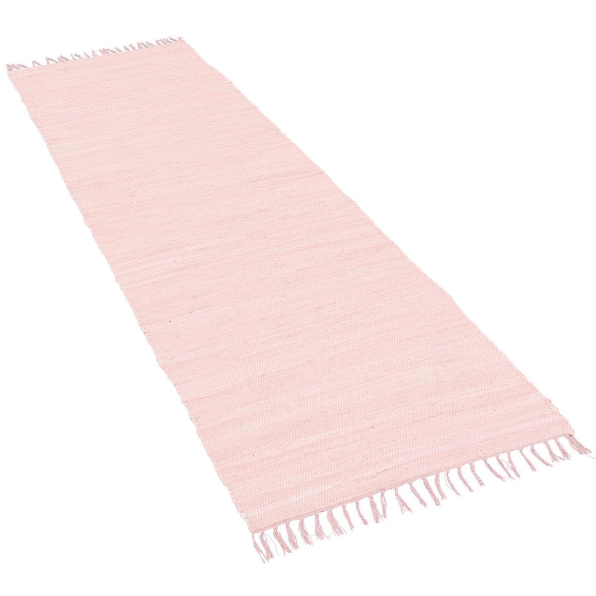 BAUMWOLLE NATUR TEPPICH LÄUFER JOLLY COTTON - Rosa, Textil (90/160cm) - Pergamon