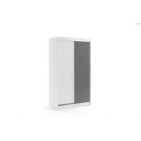 KLEIDERSCHRANK VILAN mit Lamel/LED - 120 cm - Weiß|Schwarz - Schwarz/Weiß, Holzwerkstoff (120/215/61cm) - ALTDECOR