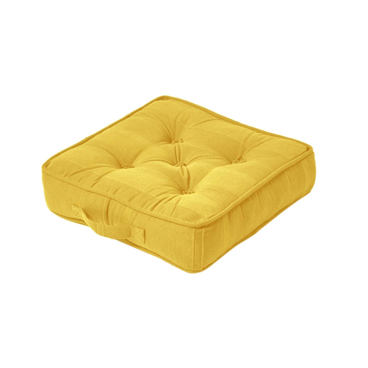 SITZKISSEN Rajput gelb 40/40/8 cm - Gelb, Textil (40/40/8cm) - Homescapes