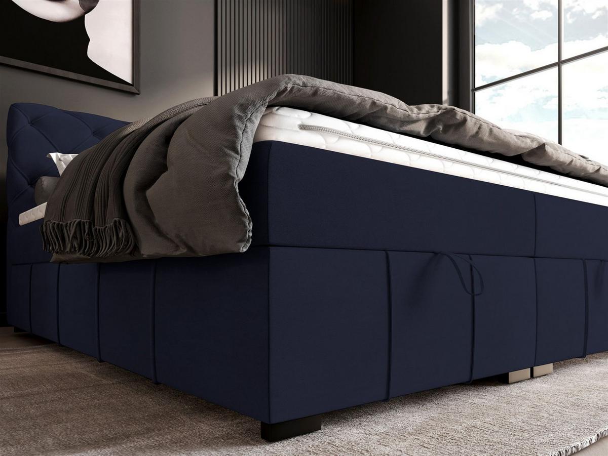 BOXBETT Gisel - Blau, Holzwerkstoff/Textil (180/200cm) - Fun Möbel