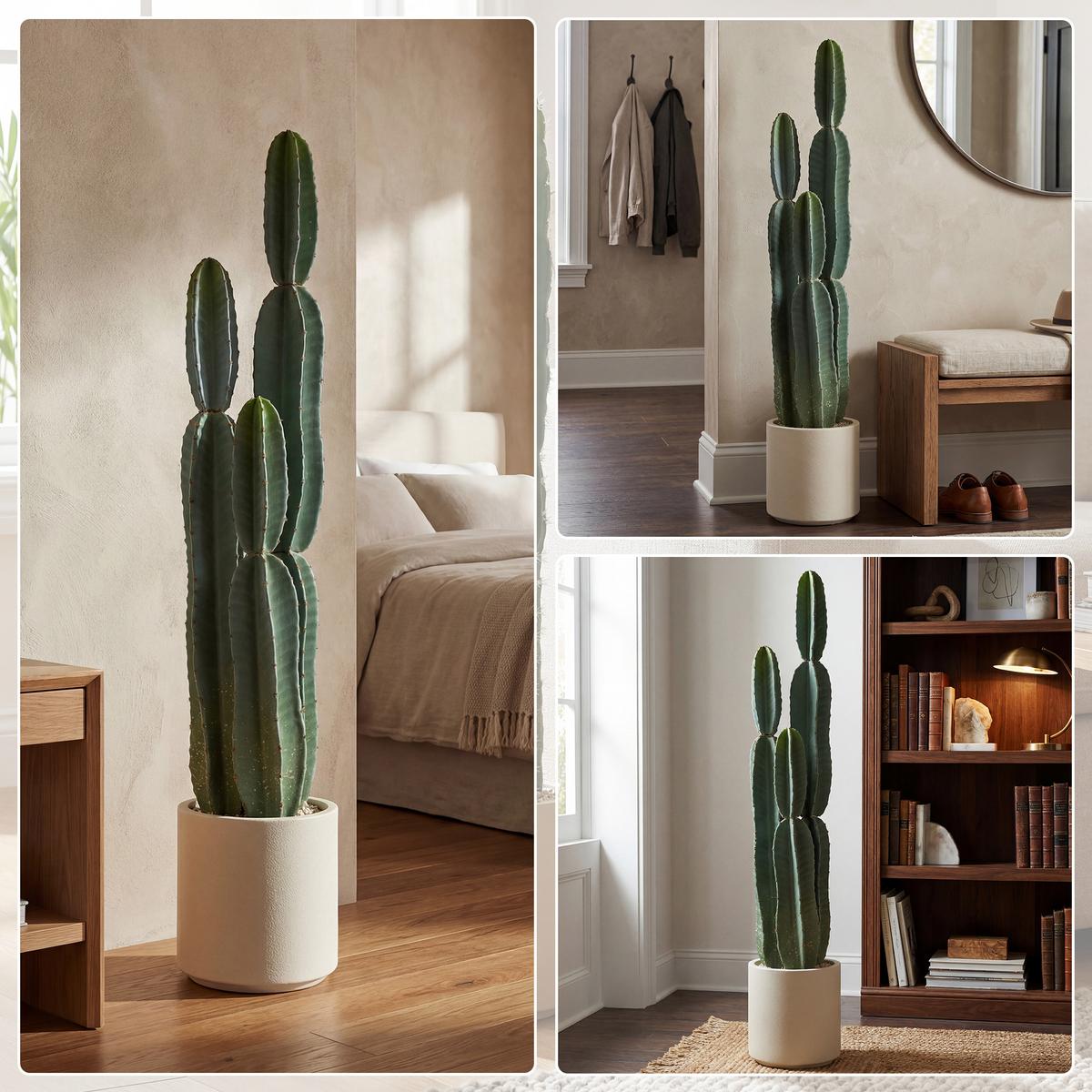 KUNSTPFLANZE Kunststoff Grün - Beige/Grün, Kunststoff (111cm) - HOMCOM