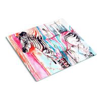 GLASPLATTE 60x52 cm Buntes Zebra - Multicolor, Glas (60/0.4/52cm) - TULUP
