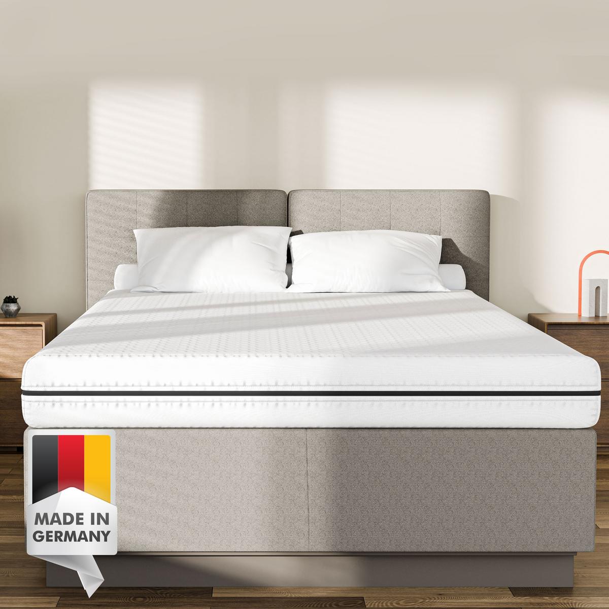 7-ZONEN KALTSCHAUMMATRATZE 100x200 cm – H2 & H3 Wendematratze – 18 cm Höhe - Weiß, Textil (100/200cm) - Mister Sandman