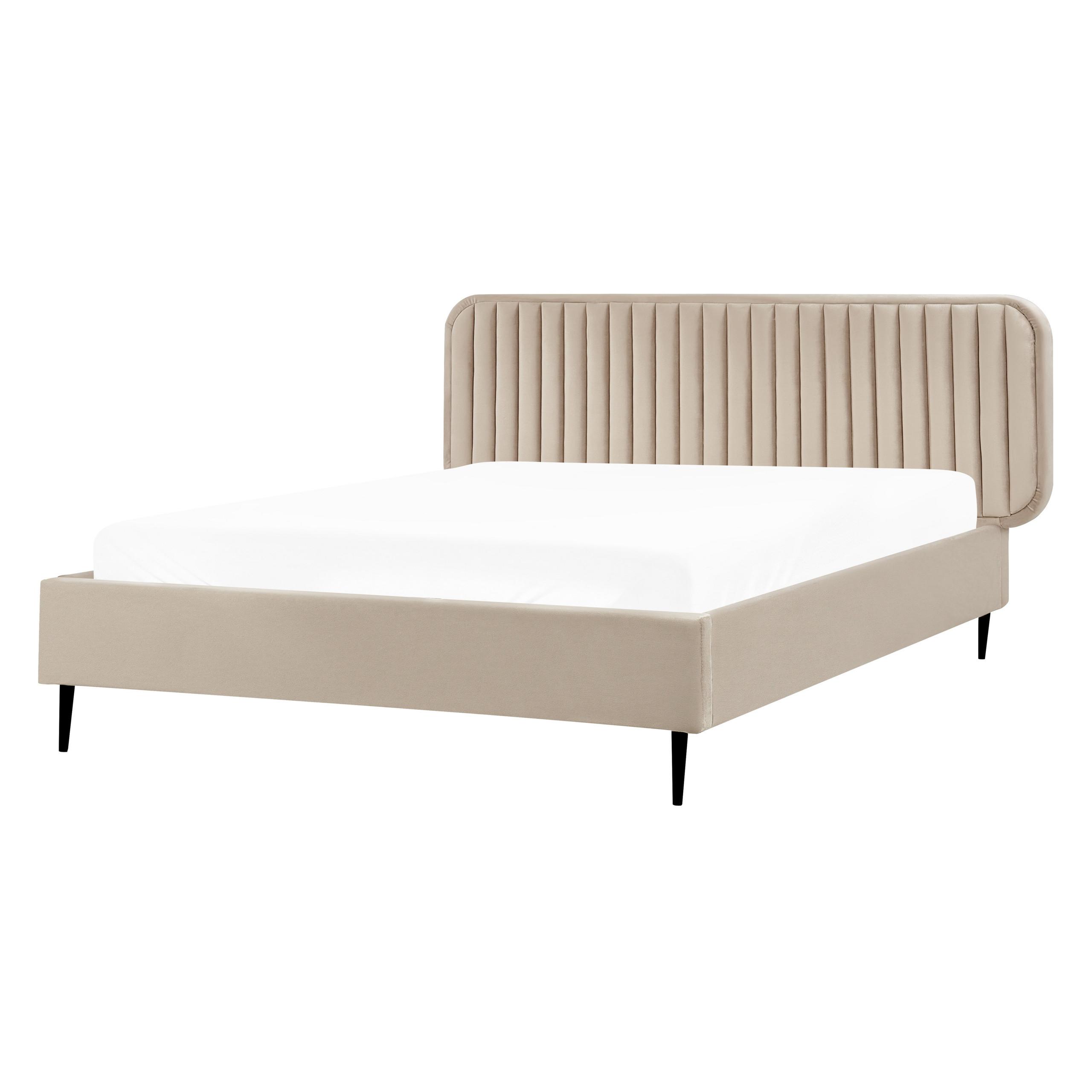 POLSTERBETT mit Lattenrost 140x200 cm Beige Brin - Taupe, Textil (140/200cm) - Beliani