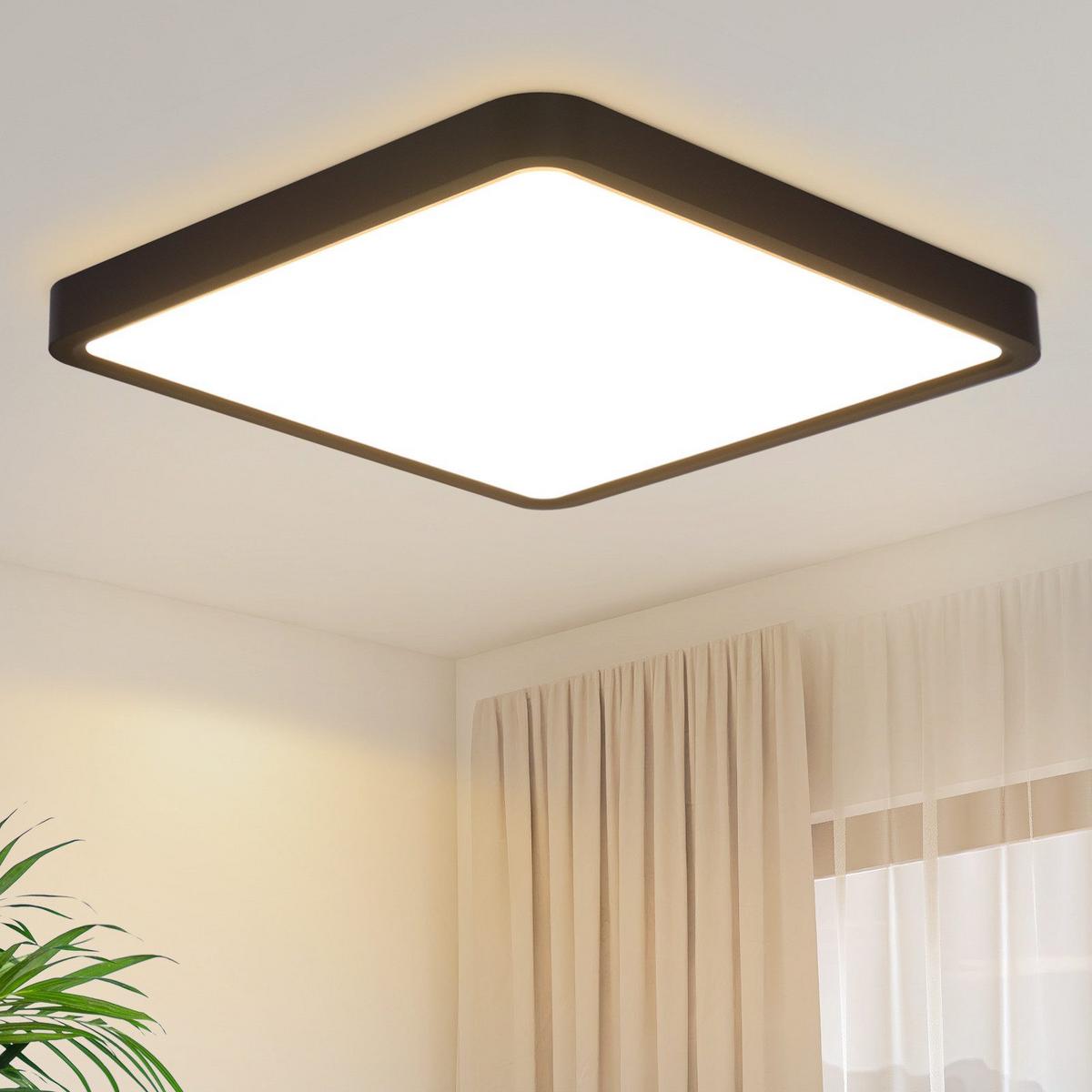 LED-DECKENLEUCHTE Macomber 23/23/2.4cm - Schwarz, Kunststoff (23/23/2.4cm) - Nettlife